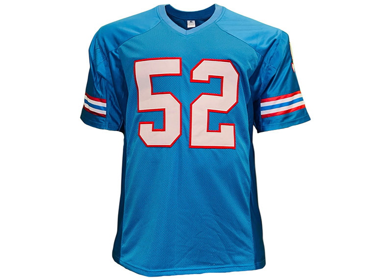 Robert Brazile Signed Houston Blue Football Jersey JSA HOF Inscription