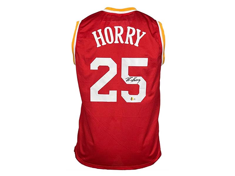 Robert Horry Signed Custom Houston Red Basketball Jersey Beckett