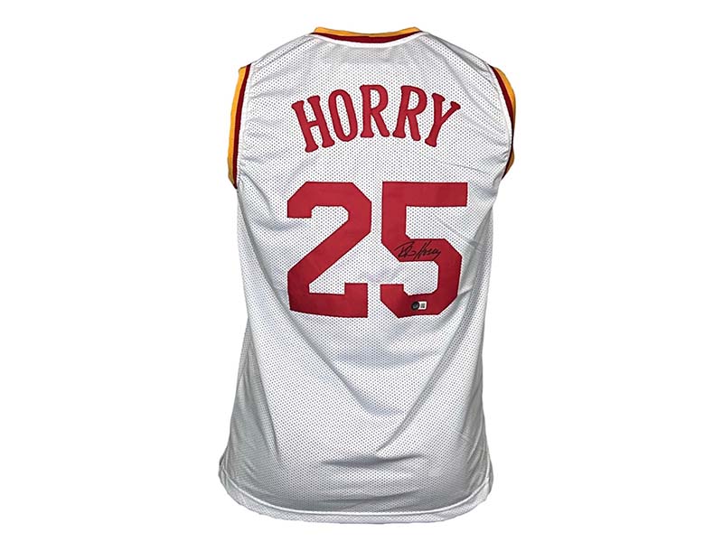 Robert Horry Signed Custom Houston White Basketball Jersey Beckett