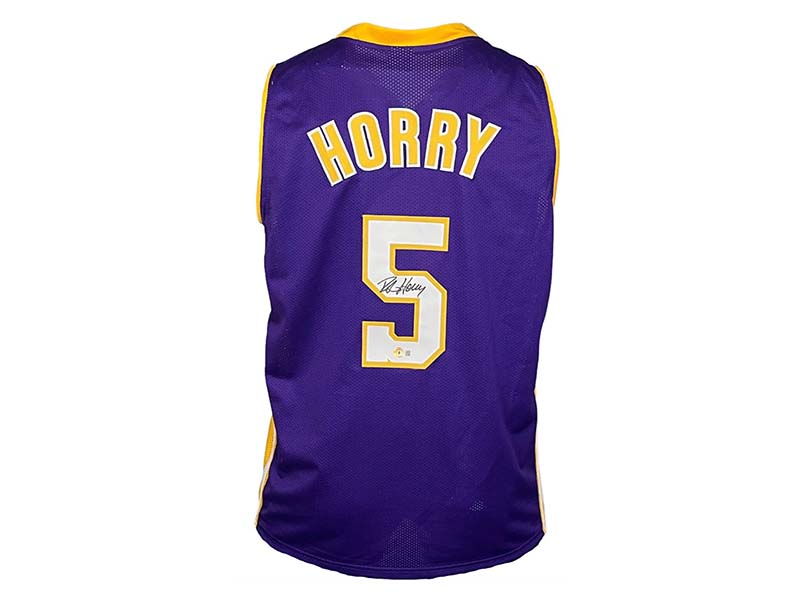 Robert Horry Signed Los Angeles Purple Basketball Jersey Beckett