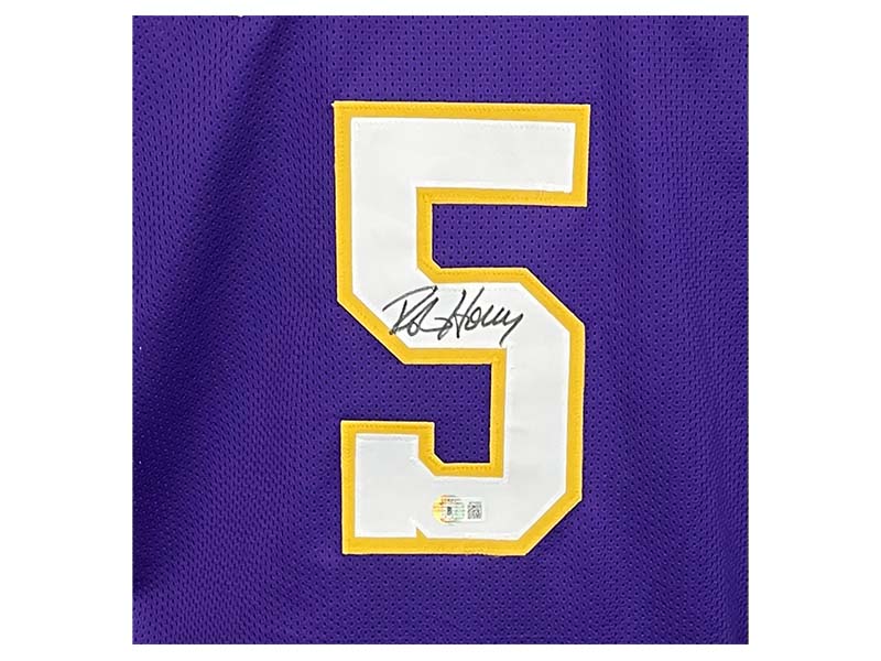 Robert Horry Signed Los Angeles Purple Basketball Jersey Beckett