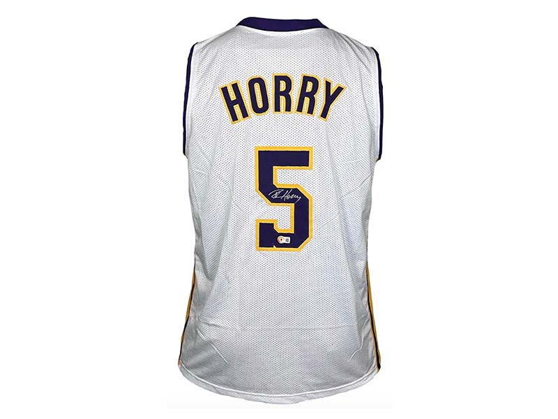 Robert Horry Signed Los Angeles White Basketball Jersey Beckett