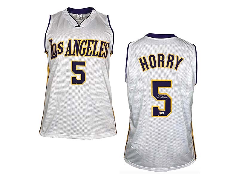 Robert Horry Signed Los Angeles White Basketball Jersey Beckett