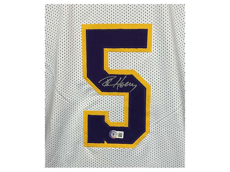Robert Horry Signed Los Angeles White Basketball Jersey Beckett