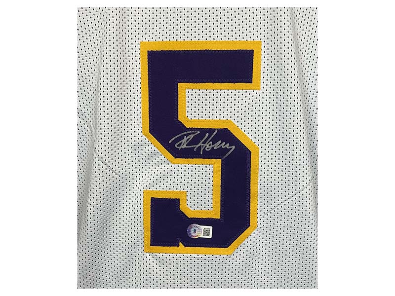 Robert Horry Signed Custom Los Angeles White Basketball Jersey Beckett