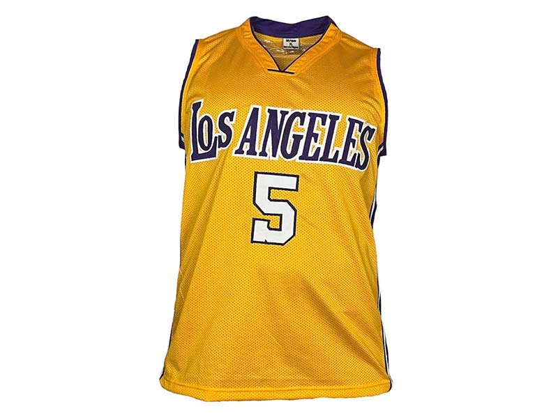 Robert Horry Signed Los Angeles Yellow Basketball Jersey Beckett
