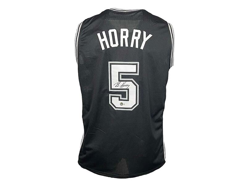 Robert Horry Signed San Antonio Black Basketball Jersey Beckett