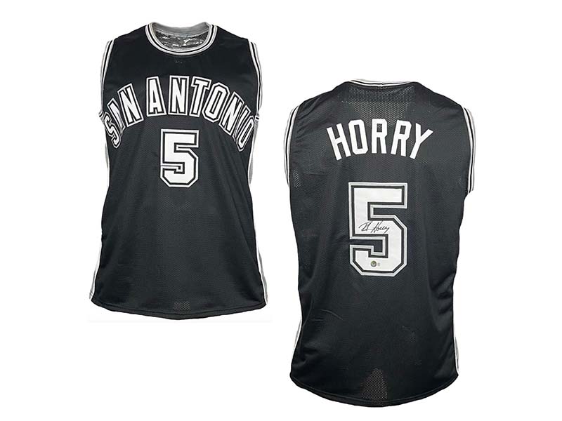 Robert Horry Signed San Antonio Black Basketball Jersey Beckett