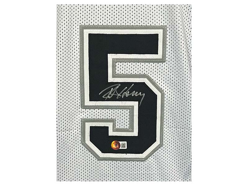 Robert Horry Signed San Antonio White Basketball Jersey Beckett