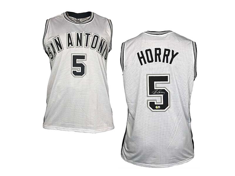 Robert Horry Signed San Antonio White Basketball Jersey Beckett