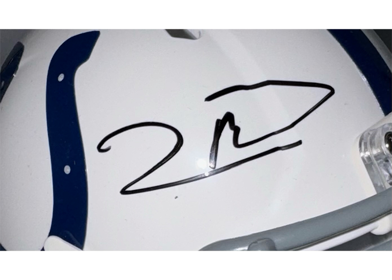 Robert Mathis signed Indianapolis colts Speed Mini Helmet JSA