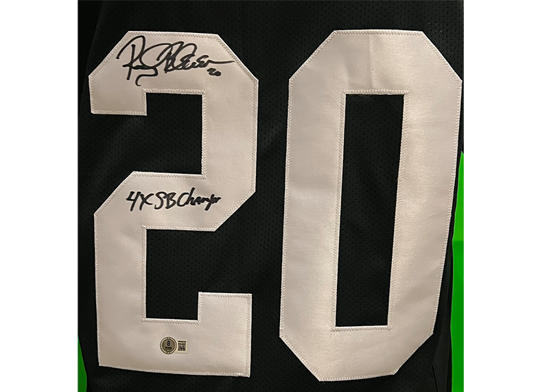 Rocky Bleier Signed Pittsburgh Black Football Jersey Beckett