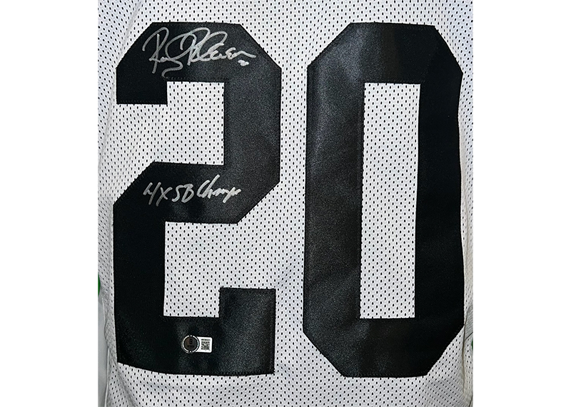 Rocky Bleier Signed Pittsburgh White Football Jersey Beckett