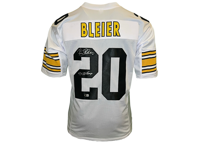 Rocky Bleier Signed Pittsburgh White Football Jersey Beckett