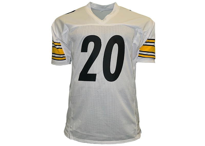 Rocky Bleier Signed Pittsburgh White Football Jersey 4X SB Champ Insc JSA
