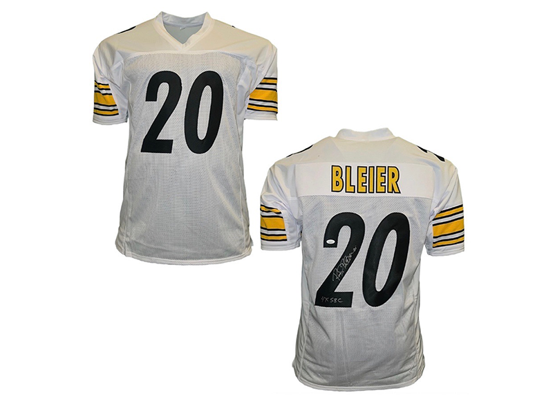 Rocky Bleier Signed Pittsburgh White Football Jersey 4X SB Champ Insc JSA