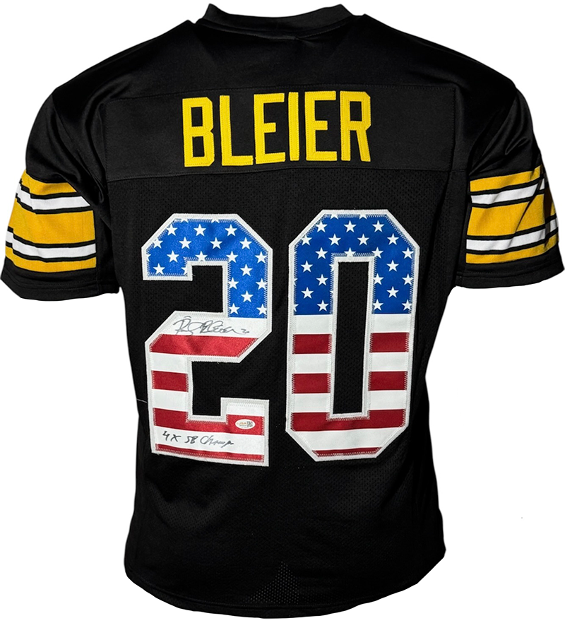 Rocky Bleier "4x SB Champ" Signed Pittsburgh USA Black Jersey JSA