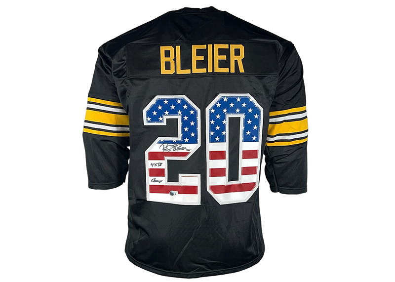 Rocky Bleier "4x SB Champ" Signed Pittsburgh USA Black Jersey Beckett