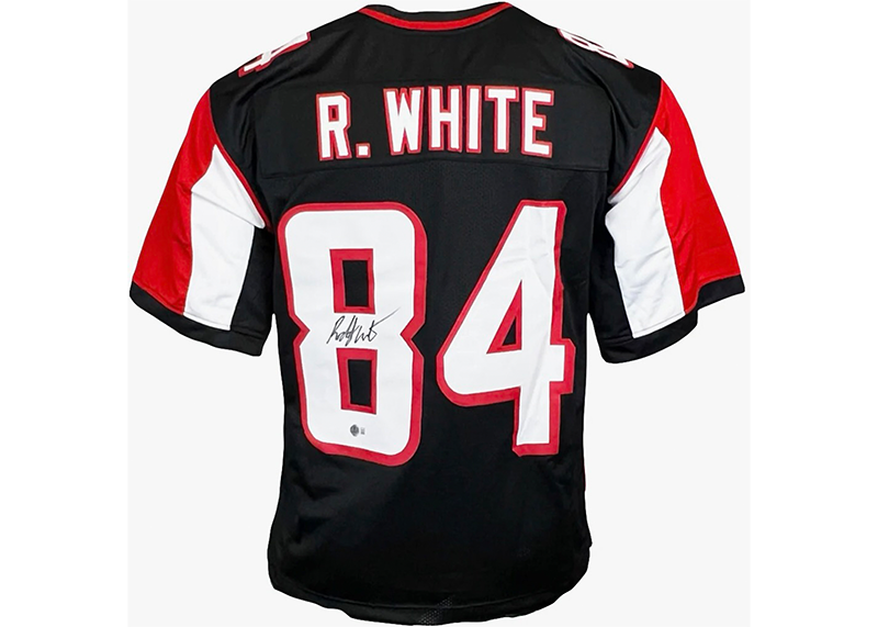Roddy White Signed Atlanta Black Football Jersey Beckett