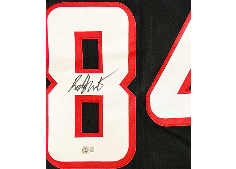 Roddy White Signed Atlanta Black Football Jersey Beckett