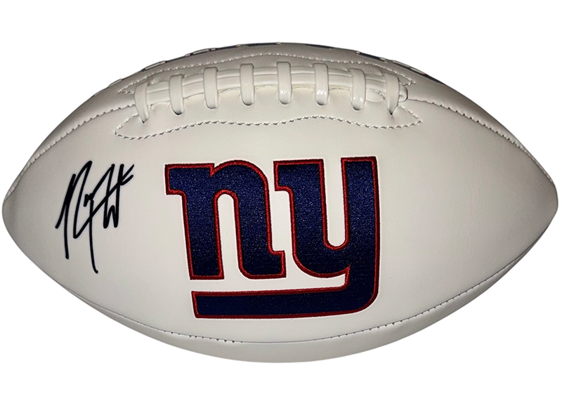 Rodney Hampton Signed New York Giants Logo Football Beckett