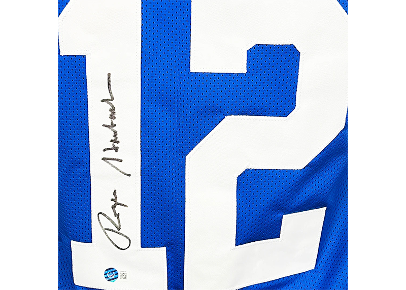 Roger Staubach Signed Custom Royal Blue Football Jersey Beckett