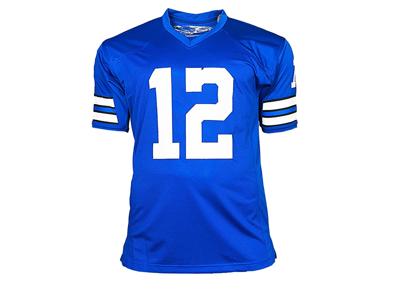 Roger Staubach Signed Custom Royal Blue Football Jersey Beckett