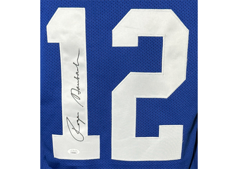 Roger Staubach Signed Dallas Blue Football Jersey JSA