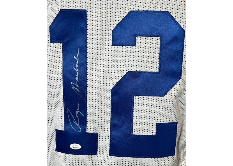 Roger Staubach Signed Dallas White Football Jersey JSA