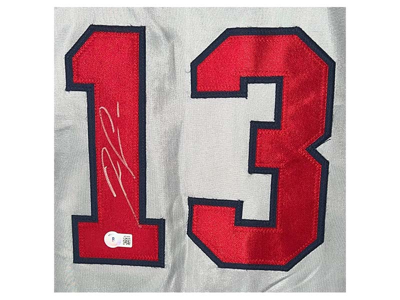 Ronald Acuna Jr. Autographed Atlanta Gray Baseball Jersey Beckett