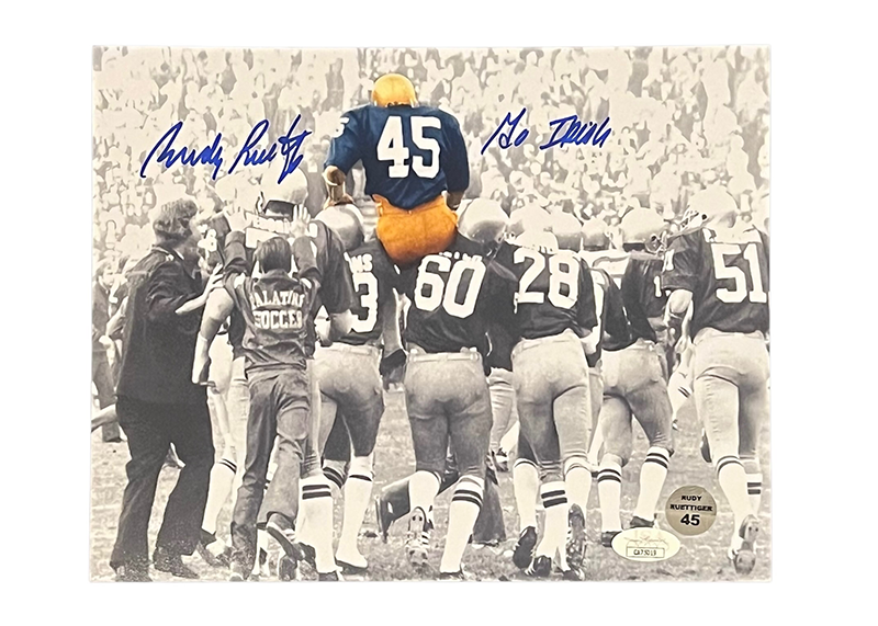 Rudy Ruettiger Autographed 8X10 Photo Go Irish Inscriptions JSA