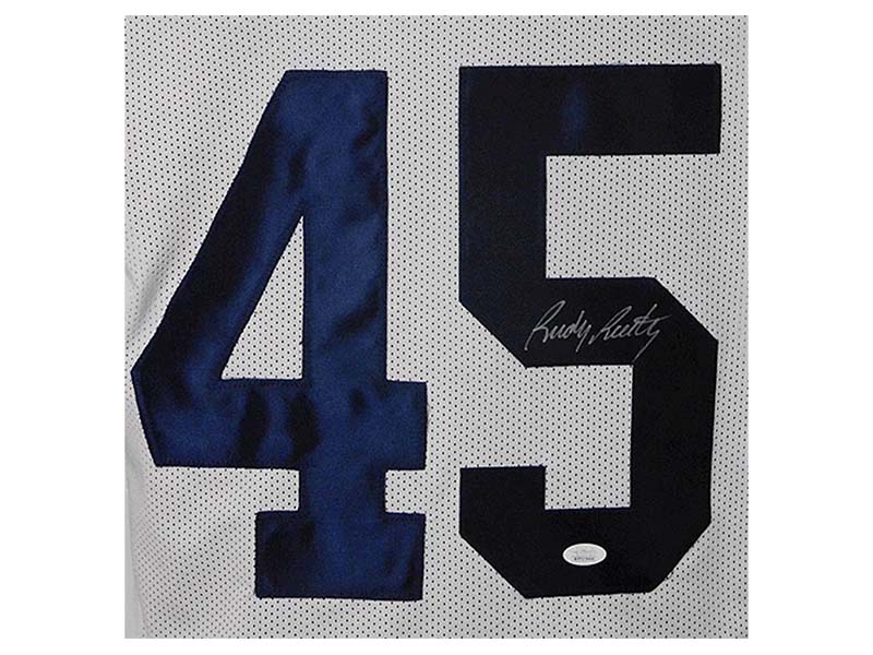 Rudy Ruettiger Signed College White Football Jersey (JSA)