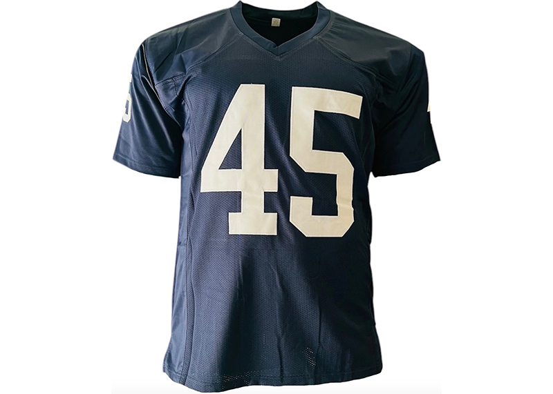 Rudy Ruettiger Signed Go Irish Insc Custom College Blue Football Jersey