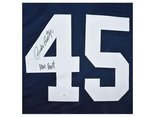 Rudy Ruettiger Signed Autographed Blue Stat Football Jersey JSA