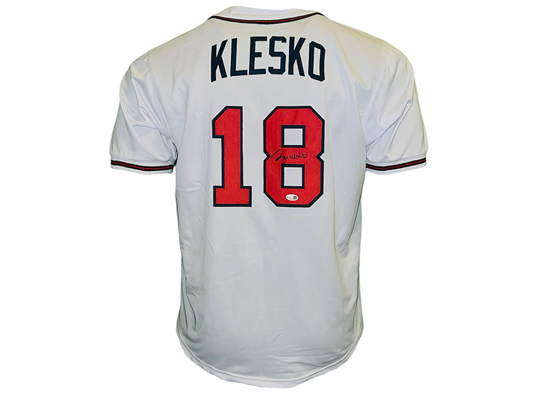 Ryan Klesko Signed Atlanta White Baseball Jersey JSA