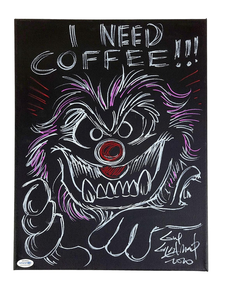 Guy Gilchrist Hand Drawn Signed Animal Muppets Art Canvas ACOA