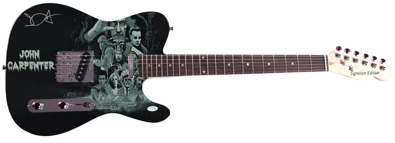John Carpenter Signed Custom Graphics Photo Guitar ACOA