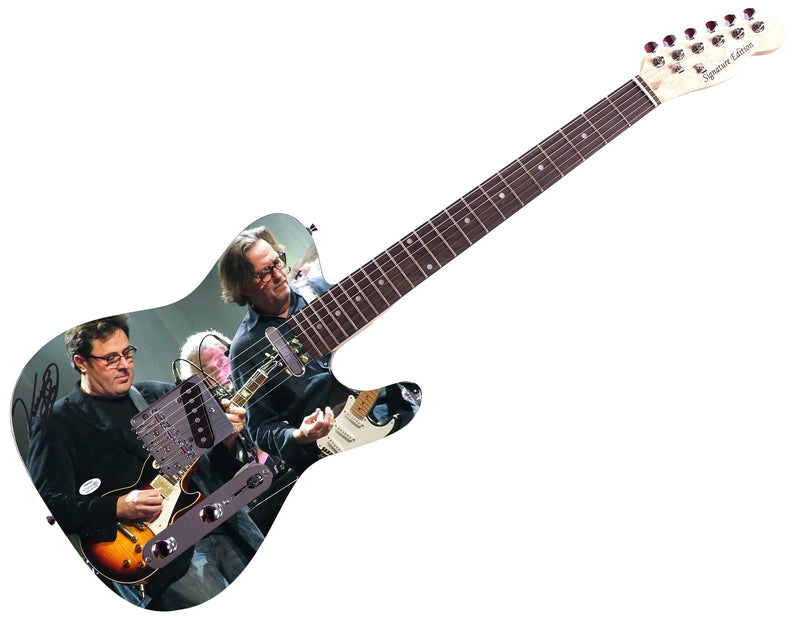 Vince Gill w Eric Clapton Autographed Custom Graphics Photo Guitar ACOA