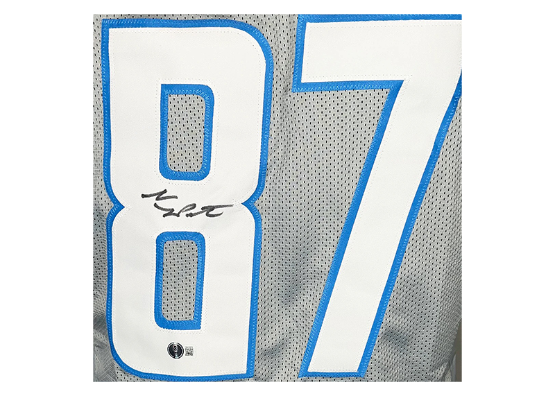Sam LaPorta Signed Detroit Grey Football Jersey Beckett