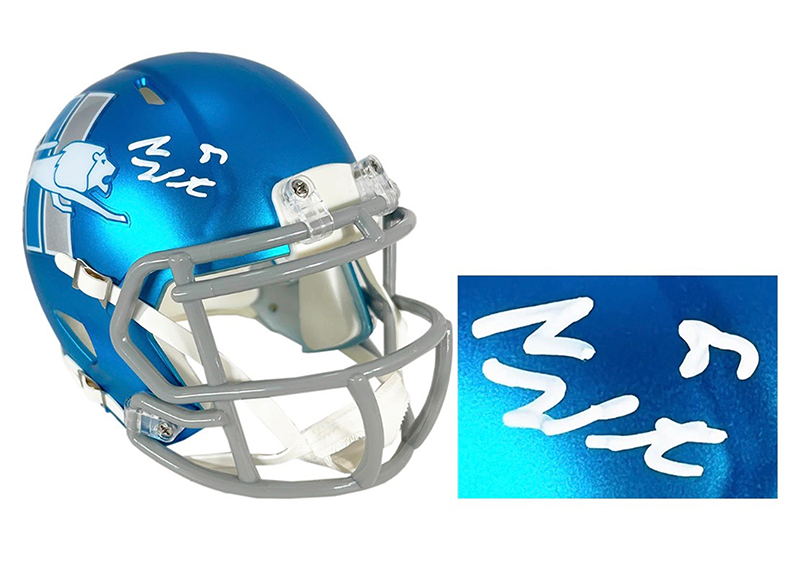 Sam LaPorta Signed Detroit Lions Alt 2023 Speed Mini Football Helmet Beckett