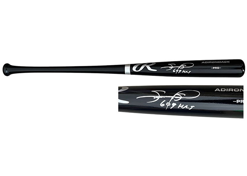 Sammy Sosa Signed Black Baseball Bat Inscription 609 HRS JSA