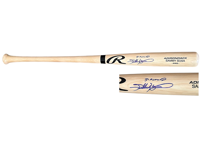 Sammy Sosa Signed Blande Baseball Bat Inscription JSA