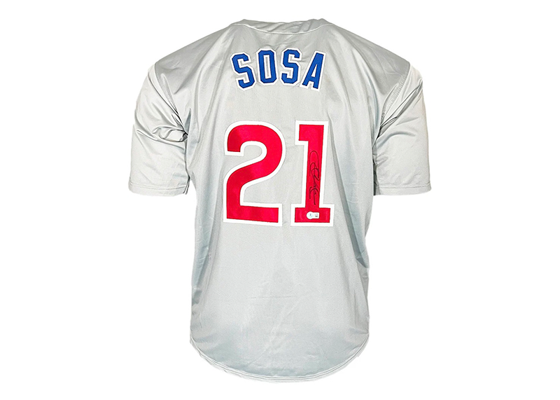 Sammy Sosa Signed Chicago Grey Baseball Jersey Beckett