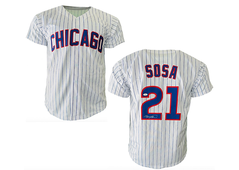 Sammy Sosa Signed Custom Chicago Pinstripe Baseball Jersey JSA