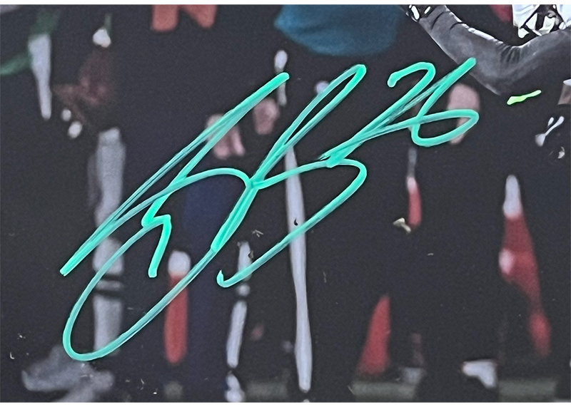 Saquon Barkley Autographed "Reverse Hurdle" 16" x 20" Spotlight Photo Beckett