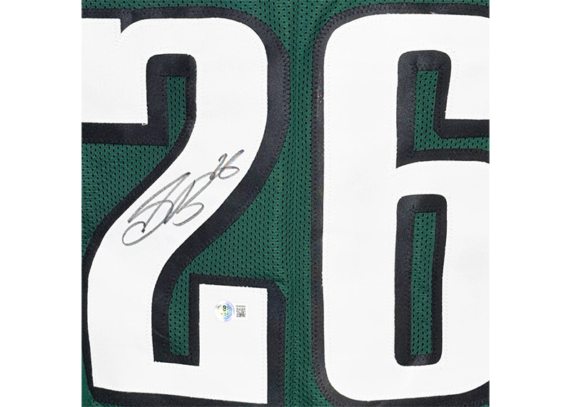 Saquon Barkley Signed Custom Green Football Jersey Beckett