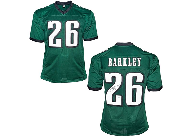 Saquon Barkley Signed Custom Green Football Jersey Beckett