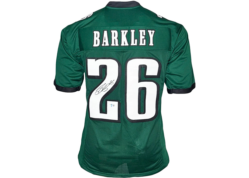 Saquon Barkley Signed Custom Green Football Jersey Beckett