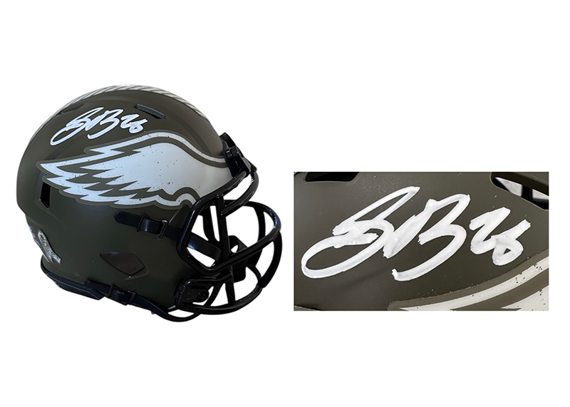 Saquon Barkley Signed Philadelphia Eagles STS Mini Helmet Beckett