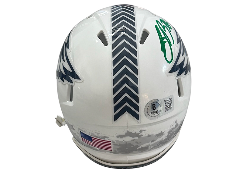 Saquon Barkley Signed Philadelphia Eagles Salute To Service Mini Helmet Beckett